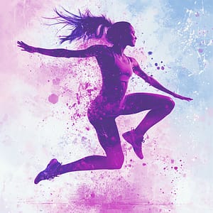 Women jumping in healthy movement