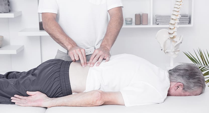 Osteopath treatment of the lumbar spine